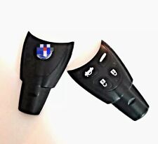 1x For Saab 9-3 key fob Quality Rubber Button & ABS Plastic Shell  case+Battery