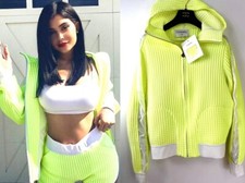 3K Chanel 2017 Kylie Green Sport Logo Jacket 36 38 40 42 4 6 8 10 Coat Hood S M