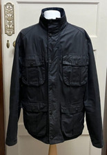 BARBOUR : New Utility MWX0827  Blue Wax Jacket Coat In Vgc - UK M (Free UK P&P)
