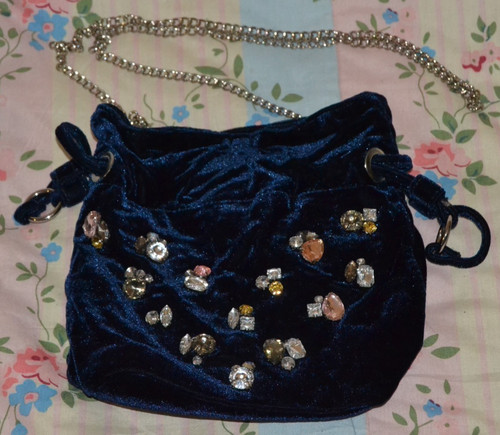 Beautiful navy blue velvet s - blue, m&s