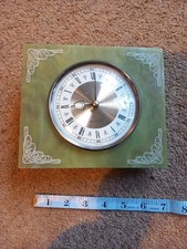 VINTAGE WESTCLOX MANTLE CLOCK GREEN ONYX MARBLE STONE