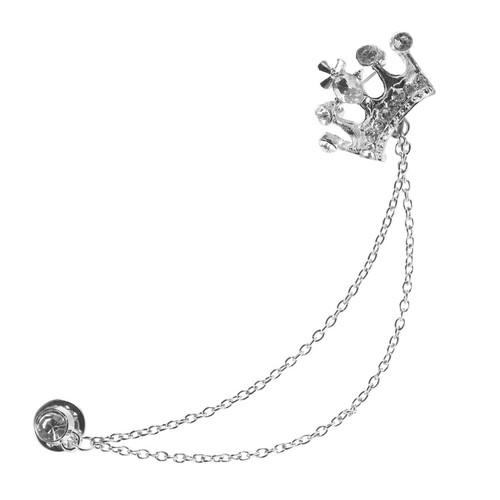 Crown hanging chain brooch pin - crown,