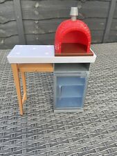 Barbie Doll Outdoor Pizza Oven Kitchen Stand Cupboard Toy 