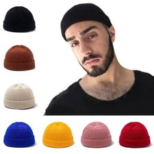 Trawler Beanie: Retro Vintage Knitted Fisherman's Hat for Winter Black