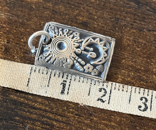 Handmade sun and moon charm - and,
