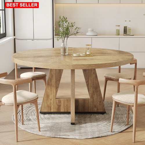 Dining table round 47in oak - dining,