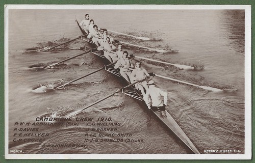 Cambridge boat crew 1910 - boat,