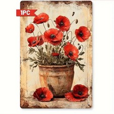 POPPY RUSTIC 2D METAL WALL ART