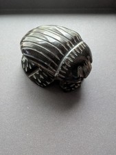 Hand Carved Scarab Beetle Ornament Figurine 4cm Natural Stone Home Decor Gift