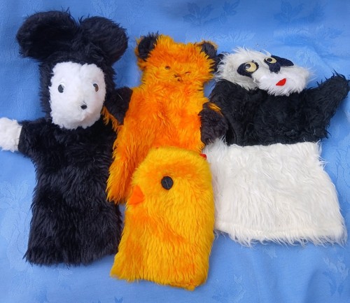Vintage hand puppets bear - vintage,