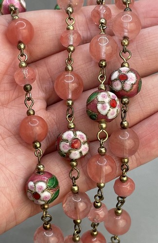 Vintage oriental pink stone - vintage,