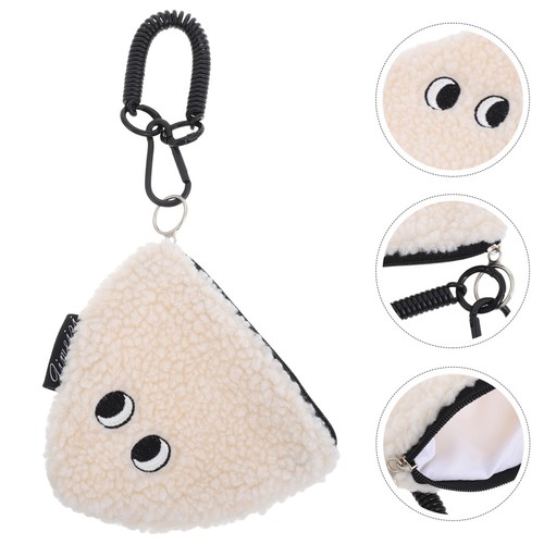 Plush onigiri coin pouch - onigiri, white