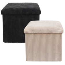 Folding Storage Stool Ottoman