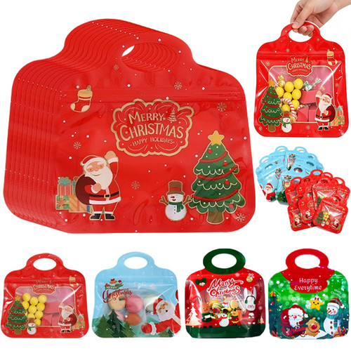 Festive self seal treat bags - self-seal,