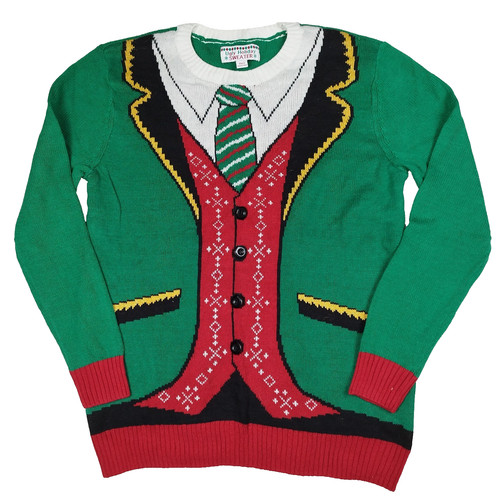 Ugly holiday sweater faux - holiday,