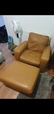 REDUCED  Superb Leather Chair And Footstool .. Bargain