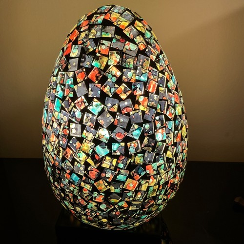 Mosaic egg table lamp black - lamp,