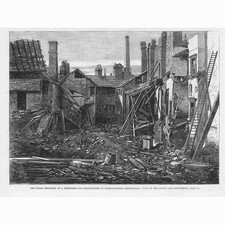 BIRMINGHAM Fatal Explosion at Graham St Percussion Cap Factory - Old Print 1862