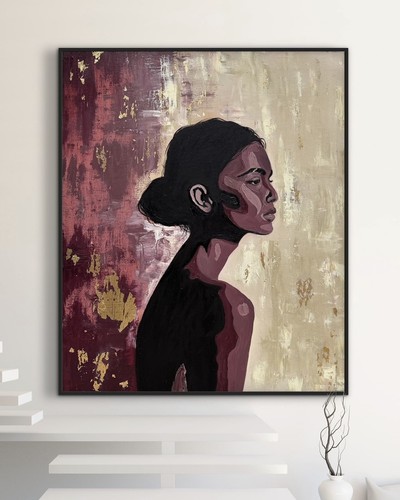 Original female portrait oil - original,