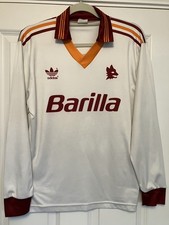 Roma 1992-93 Adidas Trefoil Long Sleeved Away Shirt #8 Medium
