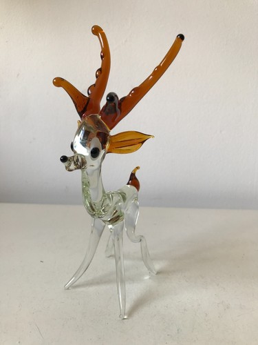 Hand blown glass deer stag - blown,