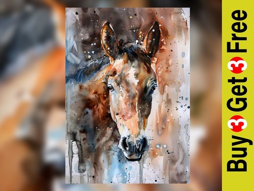 Horse portrait print - horse, 5"x7"