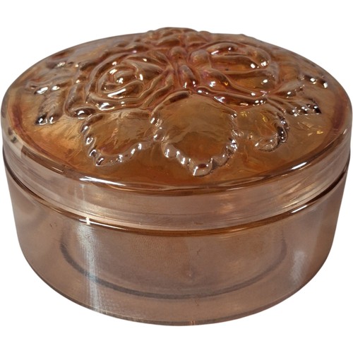 Vintage glass trinket box and - trinket,