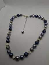 Stunning M&S Grey & Blue Faux