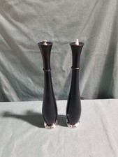 Vintage MCM Peugeot Pepper Mill Grinder Salt Spout Danish Silverplated Base 16"