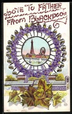 Artist Postcard Blackpool, View from the Ocean, Ferris Wheel 