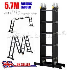 Aluminium folding ladder - aluminium,