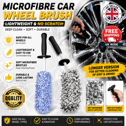 Car wheel cleaning - wheel, brush