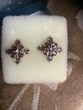 9ct. Yellow Gold Colour Change and White Sapphire Earrings.