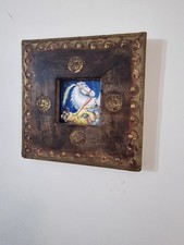 Antique Vintage Real Wood and Brass Thick Picture Photo Frame 1930s Art Deco Old