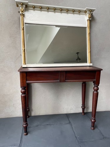 Antique mirror overmantel - antique,