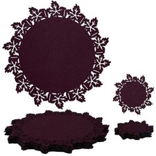 6Pcs Round Felt Placemats with