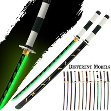 Illuminated Wood Katana Sword 104cm USB-C Rechargeable LED Blade Anime Prop