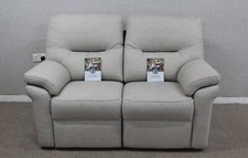 G Plan Seattle Zahara Stone Fabric Power Reclining 2 Seater Sofa RRP £3905