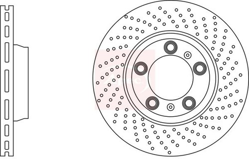 Brake discs vented grooved - 2x,