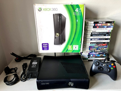 Boxed black xbox 360 slim - black,