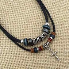 Leather Tribal for Cross Necklace for Men , Women Vintage