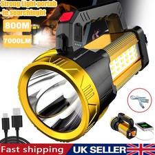 Super Bright LED Spot Light Searchlight Rechargeable Hand Torch Work Light Lamp