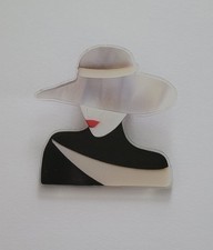 Acrylic flat lady brooch