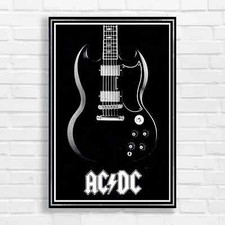 Iconic AC/DC Electric Guitar Canvas Print Large Picture Wall Art