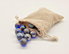 33 Round Glass Marbles Cloth