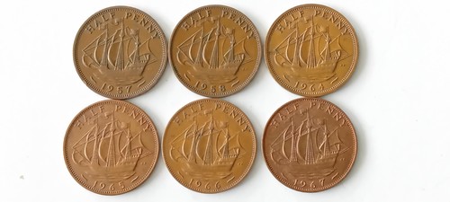 Qell half pennies - qell, 1957