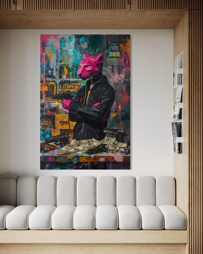 Pink panther canvas picture - pink,