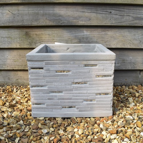 Plant pot stone - stone, mirror