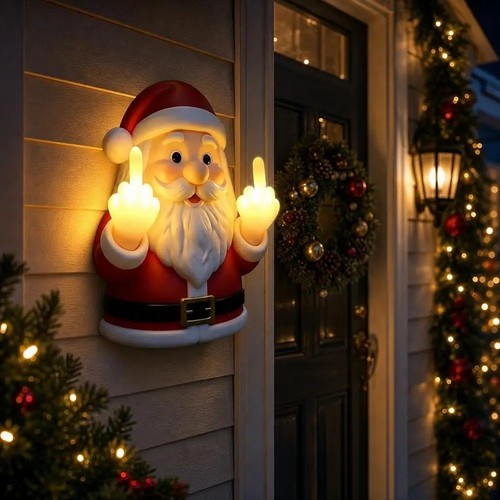 Santa middle finger light - middle,
