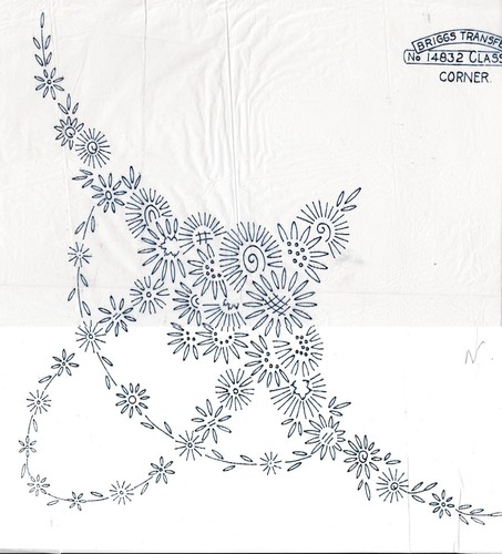 Vintage embroidery transfer - vintage,